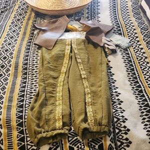 Olive Green Embroidered Kids Costume From Disney